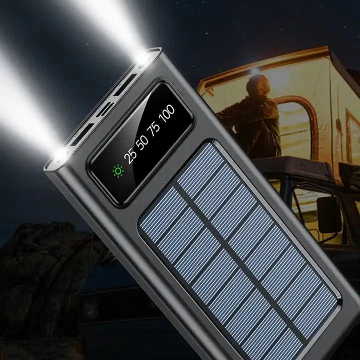 Solar Power Bank 20000mAh, Fast Charging Built in Cable ( UAE Delivery Time: 1-3 Days ) Achieveallmart