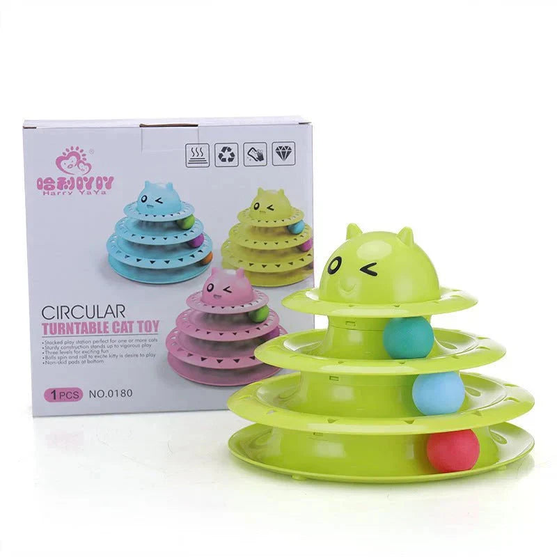 Color Cat Toy Cat Toy Three-layer Round ( UAE Delivery Time: 1-3 Day ) Achieveallmart