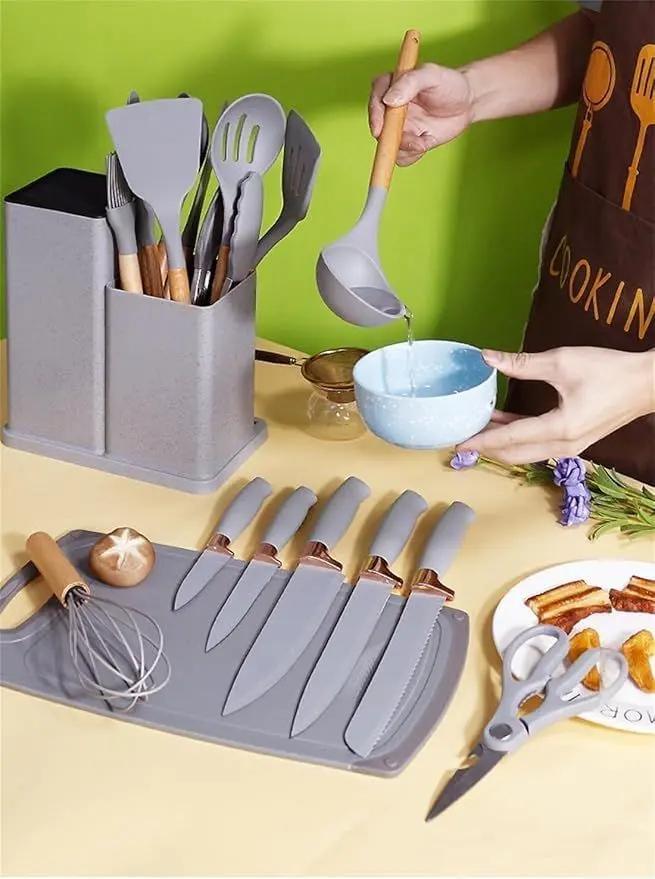Silicone kitchenware set, 19-piece Gilded Palm