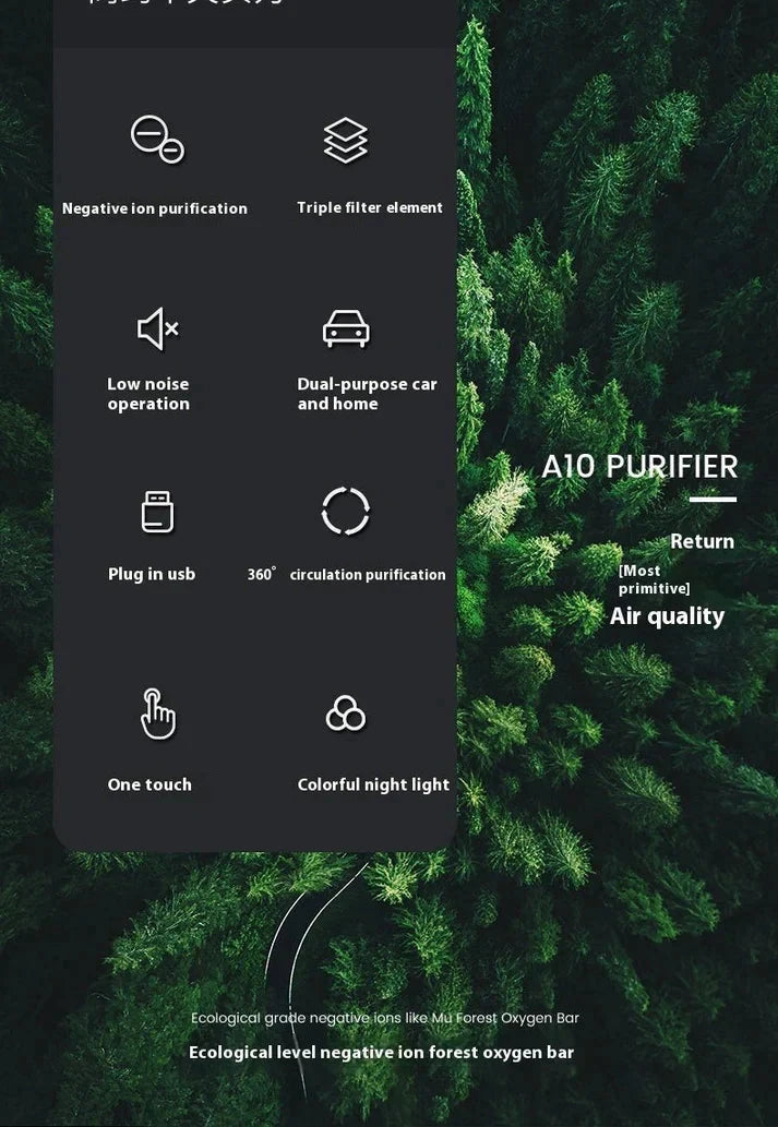 New Car Air Purifier Home Office Horse Running Light Except Flue Dust Purifier ( UAE Delivery Time: 1-3 Days ) Achieveallmart