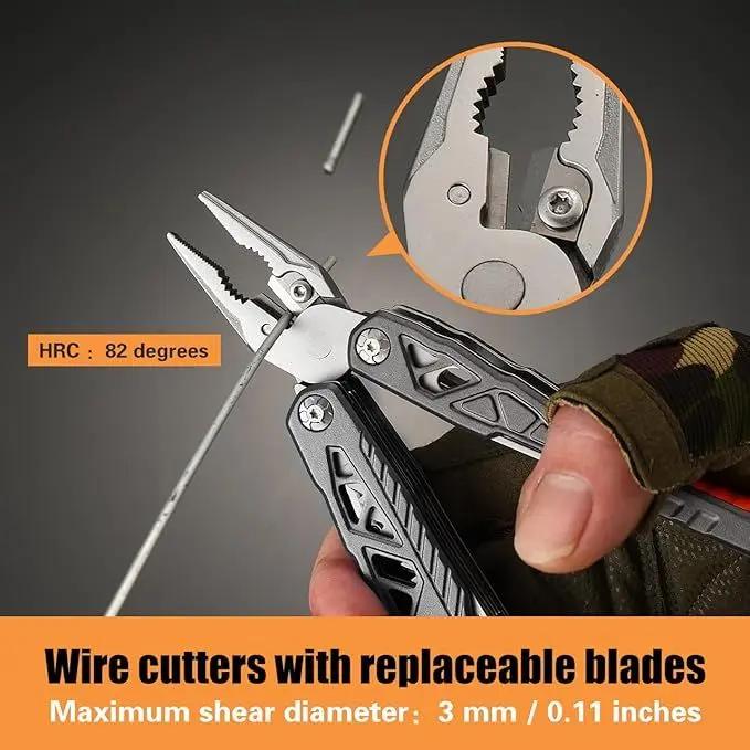 Upgraded 18 in 1 Multitool,Professional Stainless Steel Gilded Palm